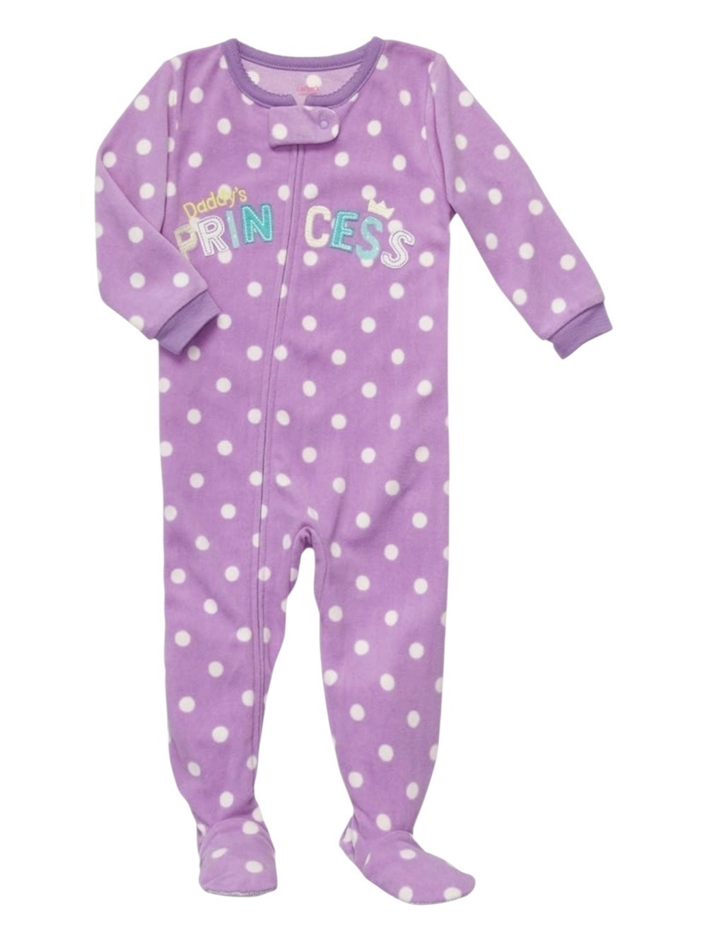 5/$25 Carter’s Fleece Footed Pajamas 4T Purple Polka Dot “Daddy’s Princess”